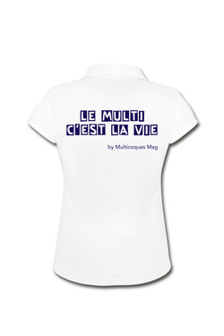 Femme - Polo - Blanc - Navy